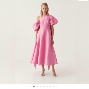 Aje One Shoulder Pink Dress